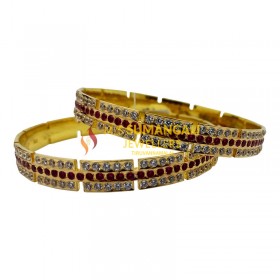Gold Bangles with Stones 1230001
